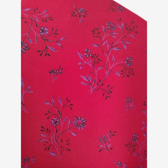 Vintage 1990s Red Floral Double Breasted Lightweight Blazer Jacket 18 - Picture 7 of 11